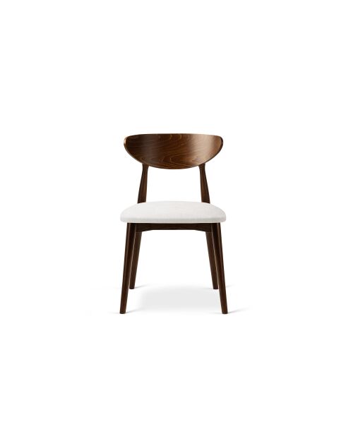 Lot de 2 chaises en chenille Leon ivoire - 47.5x48x79 cm