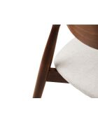 Lot de 2 chaises en chenille Leon ivoire - 47.5x48x79 cm