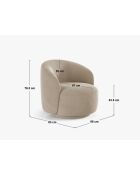 Fauteuil pivotant 1 place en tissu structurel Aureline vert - 86x83x76.5 cm