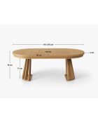 Table extensible 8 places Odette chêne naturel - 110x110x76 cm