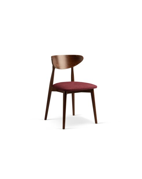 Lot de 2 chaises en chenille Leon bordeaux - 47.5x48x79 cm