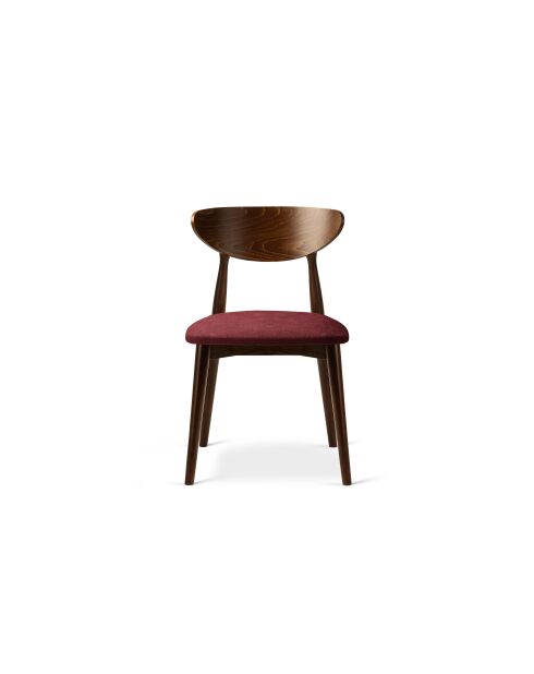 Lot de 2 chaises en chenille Leon bordeaux - 47.5x48x79 cm
