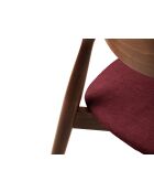 Lot de 2 chaises en chenille Leon bordeaux - 47.5x48x79 cm