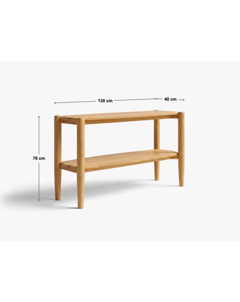 Console Lilas chêne naturel - 130x40x76 cm