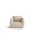 Fauteuil 1 place en velours Bellamour beige clair - 95.5x87x80 cm