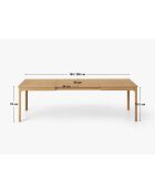 Table extensible 10 places Orsay chêne naturel - 160x90x76 cm