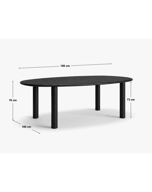 Table à manger 6 places Leon chêne naturel - 180x100x76 cm