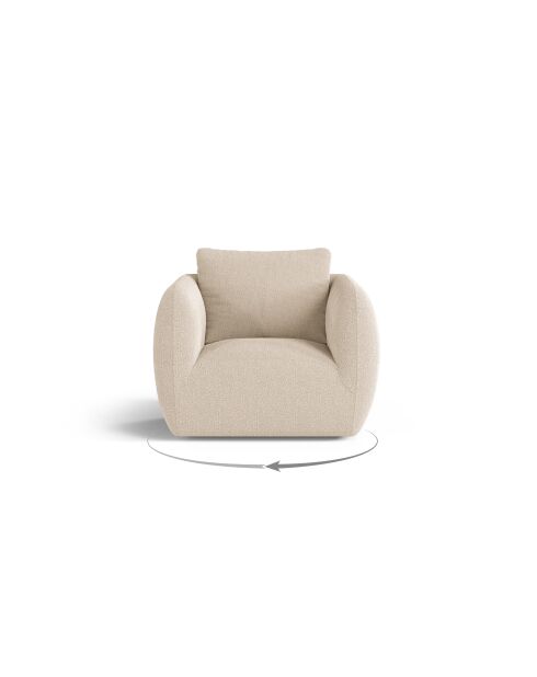 Fauteuil bouclé 1 place Bellamour beige - 95.5x87x80 cm