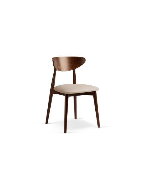 Lot de 2 chaises en velours Leon amande beige - 47.5x48x79 cm