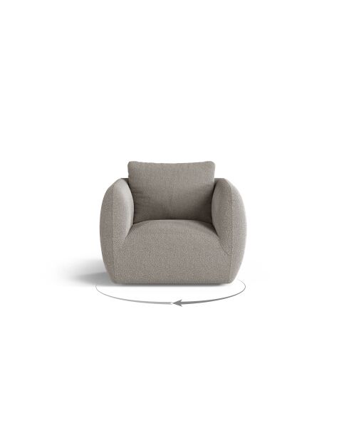 Fauteuil bouclé 1 place Bellamour gris - 95.5x87x80 cm