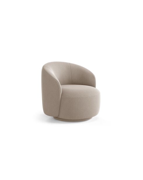 Fauteuil pivotant 1 place en tissu structurel Aureline cappucino - 86x83x76.5 cm