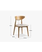 Lot de 2 chaises en chenille Leon beige - 47.5x48x79 cm