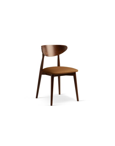 Lot de 2 chaises en velours Leon chameau - 47.5x48x79 cm