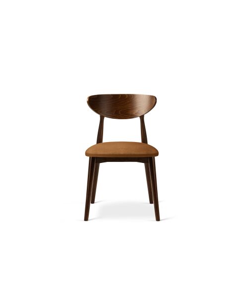 Lot de 2 chaises en velours Leon chameau - 47.5x48x79 cm