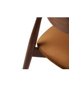 Lot de 2 chaises en velours Leon chameau - 47.5x48x79 cm