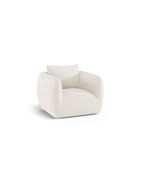 Fauteuil bouclé 1 place Bellamour blanc - 95.5x87x80 cm