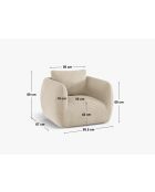 Fauteuil bouclé 1 place Bellamour blanc - 95.5x87x80 cm