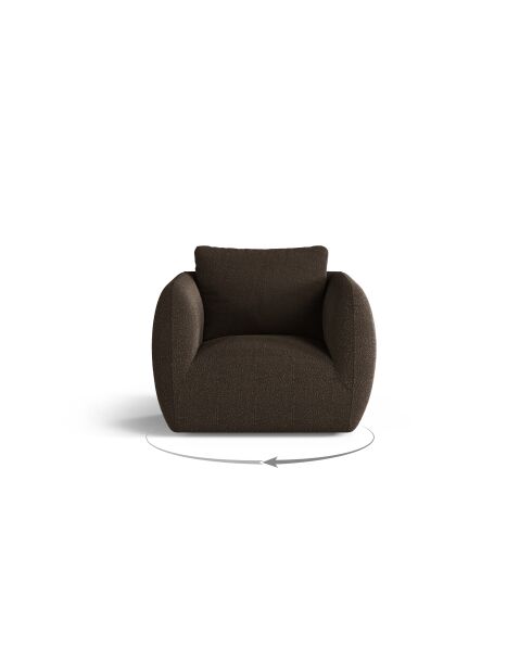 Fauteuil bouclé 1 place Bellamour marron - 95.5x87x80 cm