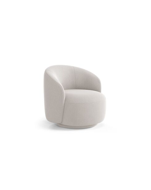 Fauteuil pivotant 1 place en tissu structurel Aureline beige clair - 86x83x76.5 cm
