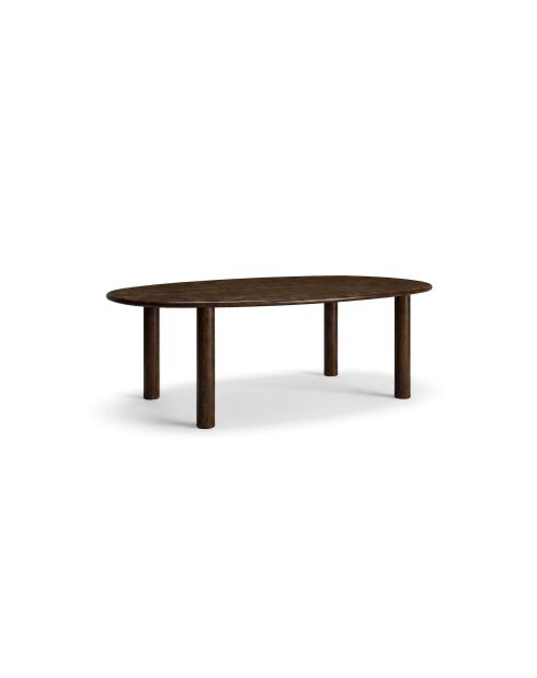 Table à manger 6 places Leon chêne noyer - 180x100x76 cm