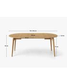 Table extensible 8 places Odeon chêne - 110x110x76 cm