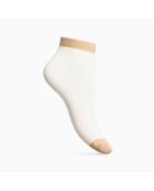Packung mit 3 niedrigen Socken aus Baumwolle, zweifarbig, goldfarben, 1, mehrfarbig