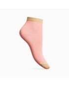 Packung mit 3 niedrigen Socken aus Baumwolle, zweifarbig, goldfarben, 1, mehrfarbig