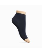 Packung mit 3 niedrigen Socken aus Baumwolle, zweifarbig, goldfarben, 1, mehrfarbig