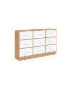 Commode 9 tiroirs Uma bois/blanc - 113 x 30 x 70 cm