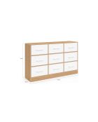 Commode 9 tiroirs Uma bois/blanc - 113 x 30 x 70 cm