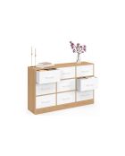Commode 9 tiroirs Uma bois/blanc - 113 x 30 x 70 cm