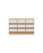 Commode 9 tiroirs Uma bois/blanc - 113 x 30 x 70 cm