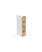Meuble d'appoint 4 tiroirs avec roulettes blanc/bois - 17 x 45 x 80 cm