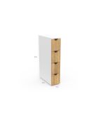 Meuble d'appoint 4 tiroirs avec roulettes blanc/bois - 17 x 45 x 80 cm