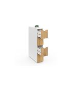 Meuble d'appoint 4 tiroirs avec roulettes blanc/bois - 17 x 45 x 80 cm