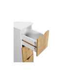 Meuble d'appoint 4 tiroirs avec roulettes blanc/bois - 17 x 45 x 80 cm