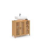 Meuble sous vasque placards et tiroirs Maya bambou - 70 x 30 x 65 cm