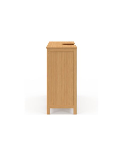 Meuble sous vasque placards et tiroirs Maya bambou - 70 x 30 x 65 cm