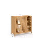 Meuble sous vasque placards et tiroirs Maya bambou - 70 x 30 x 65 cm