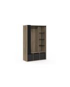 Camille Begehbarer Kleiderschrank und Stauraum in Holzeffekt/Schwarz — 105 x 45 x 167 cm