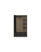 Camille Begehbarer Kleiderschrank und Stauraum in Holzeffekt/Schwarz — 105 x 45 x 167 cm
