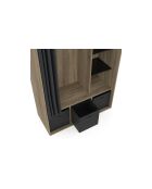 Camille Begehbarer Kleiderschrank und Stauraum in Holzeffekt/Schwarz — 105 x 45 x 167 cm