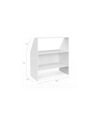 Etagère de rangement sous pente Jeanne blanche - 100 x 50 x 110 cm