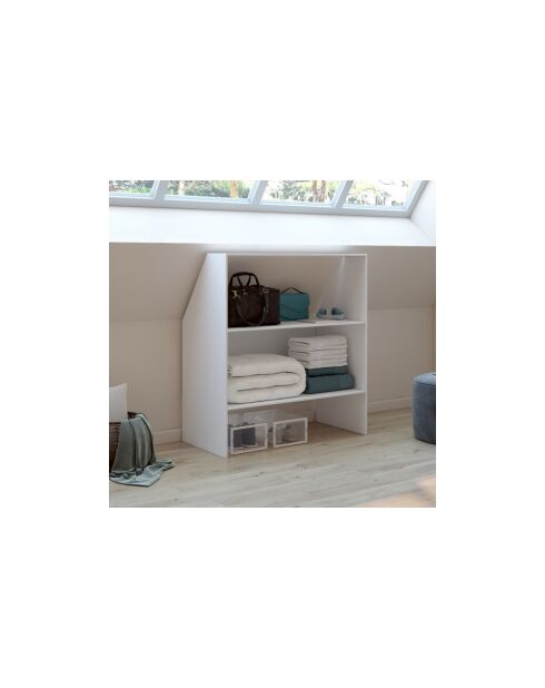 Etagère de rangement sous pente Jeanne blanche - 100 x 50 x 110 cm