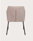 Set di 4 sedie in tessuto tortora con gambe in metallo