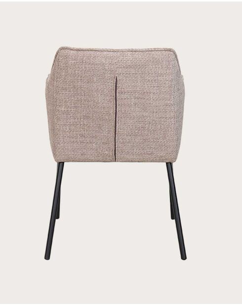 Set di 4 sedie in tessuto tortora con gambe in metallo