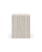 Lot de 2 Tables de chevet Alyana organiques effet travertin - 40 x 40 x 50 cm
