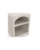 Lot de 2 Tables de chevet Alyana organiques effet travertin - 40 x 40 x 50 cm