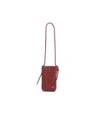 Sac bandoulière en cuir Clover bordeaux - 14 x 21 x 3,5 cm