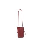 Sac bandoulière en cuir Clover bordeaux - 14 x 21 x 3,5 cm